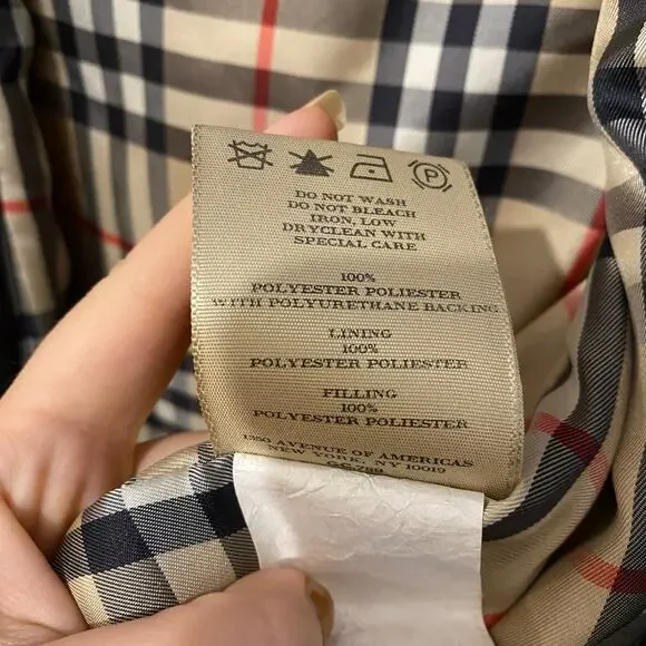 Burberry Calandra Black Coat Jacket interior Novacheck Lining Winter sz S - Picture 8 of 15